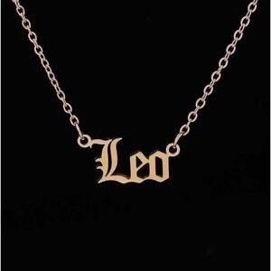 Leo‎ Zodiac Sign 18k Gold Plated Stainless Steel Necklace Astrology Jewelry